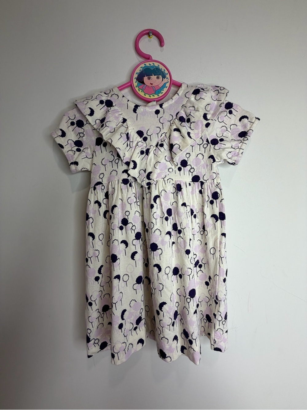 kate quinn Cream Dress with Purple Print 18-24M Girls